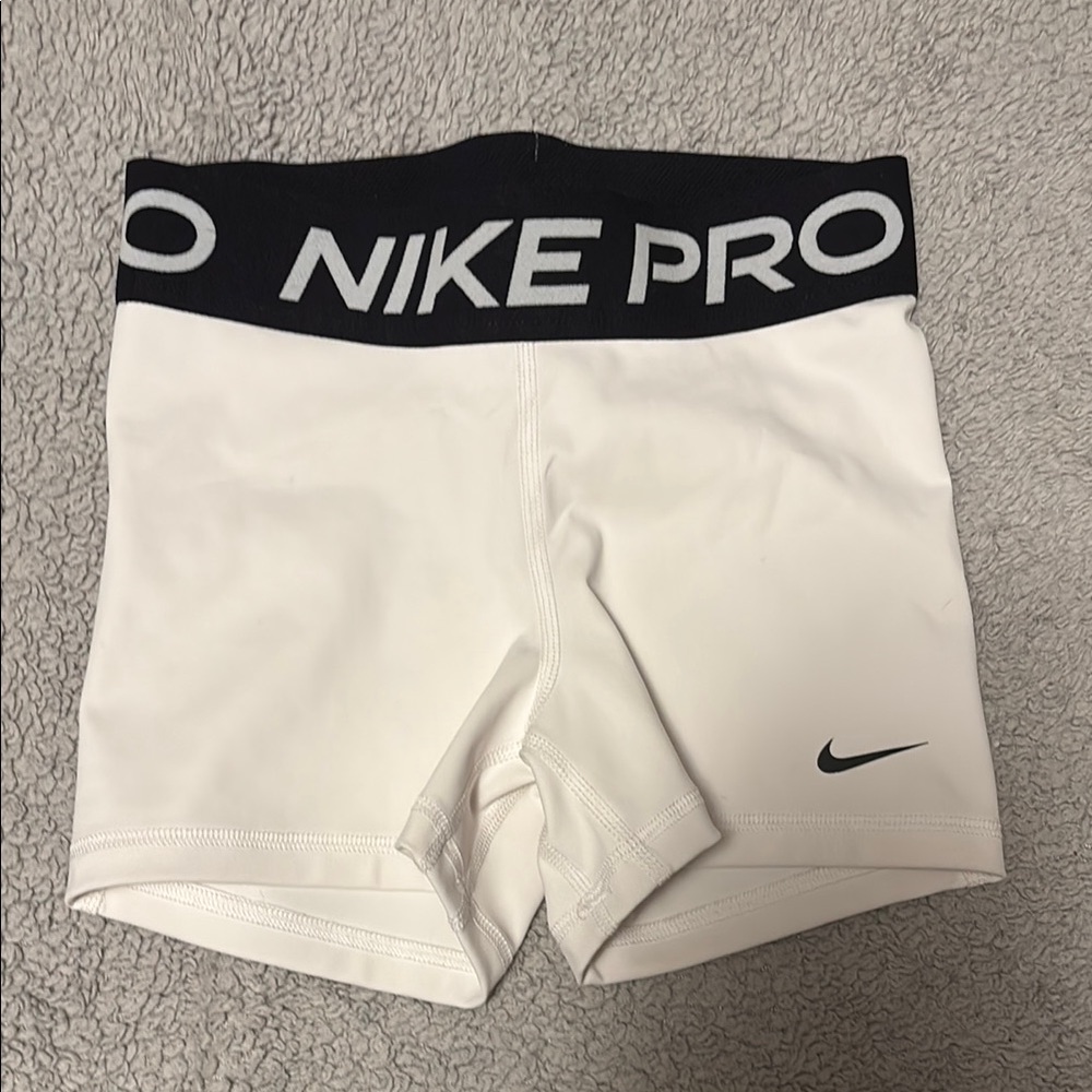 Nike White and Black Athletic Shorts